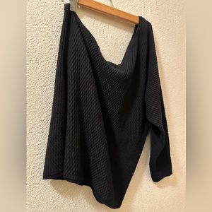 Lane Bryant Black One Shoulder Long Sleeve Sweater Size 22/24